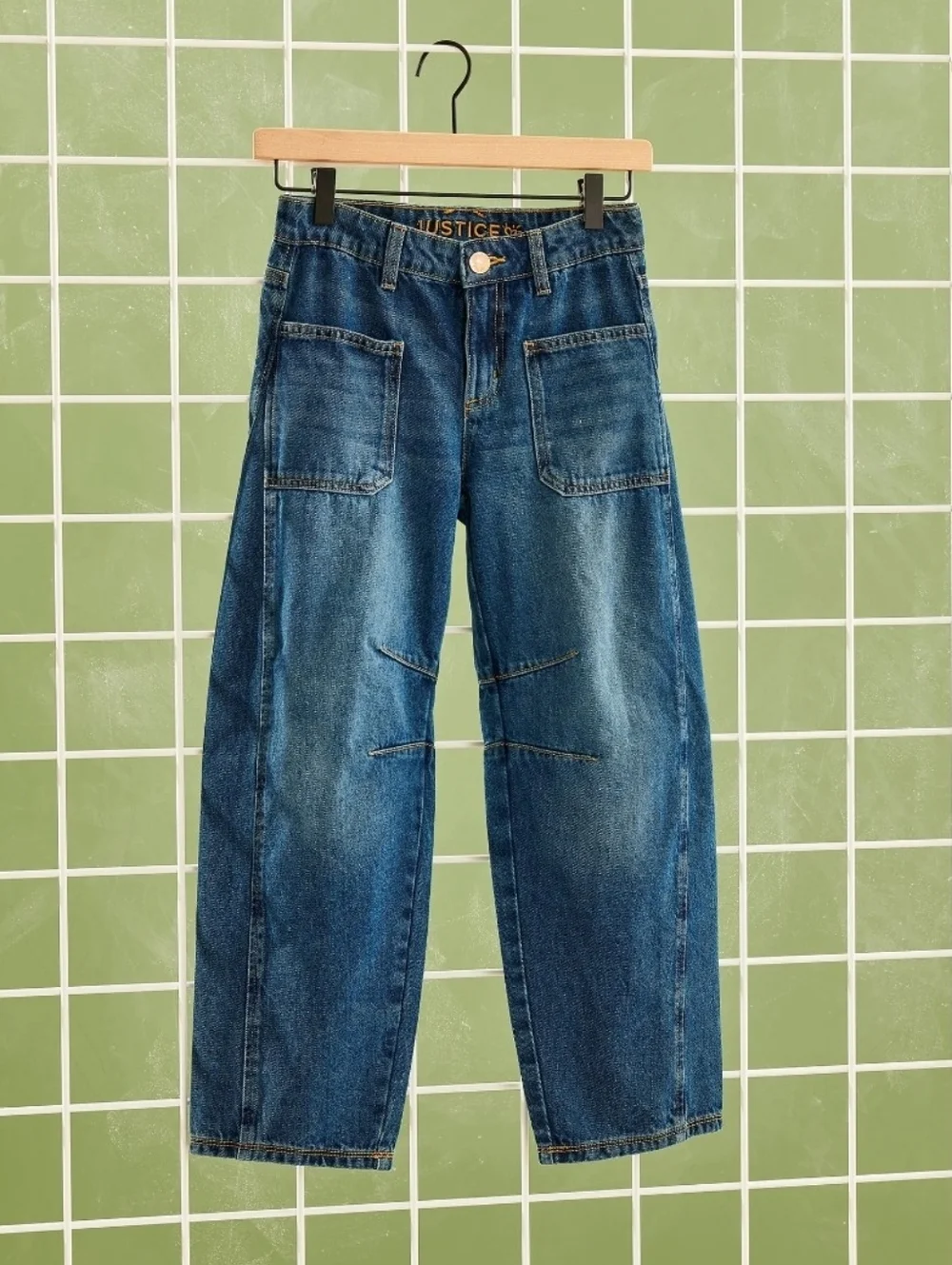 Justice Barrel Jeans Dark Wash Girl's Size 14 Slim NWT